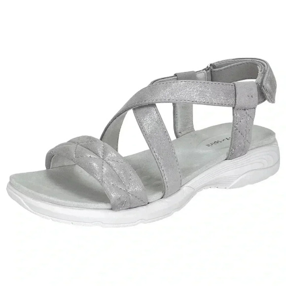 Easy Spirit Treasure 2 Silver Shimmer Womens Sandals Size 6.5M - Picture 1 of 11